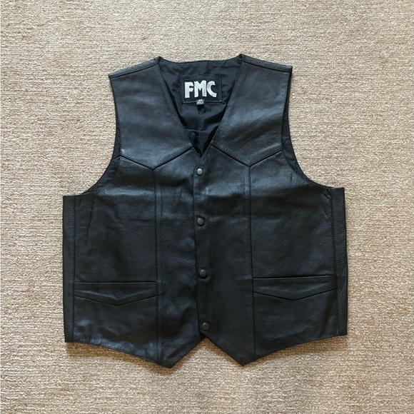 Black Tailored Vest with Classic Design - Picture 1 of 3